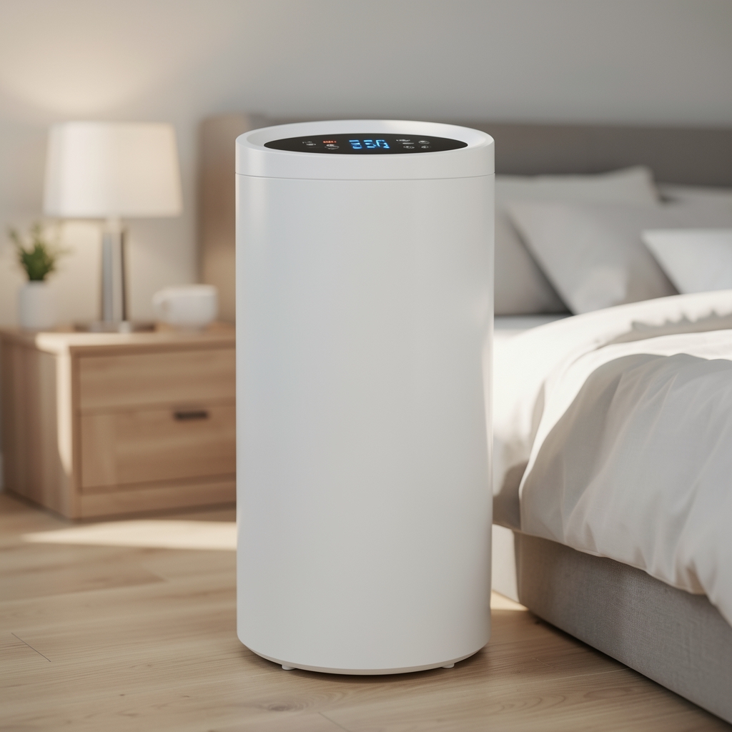 Philips Series 800i kompaktni prečišćivač vazduha za spavaću sobu, beli cilindar sa indikatorima na vrhu