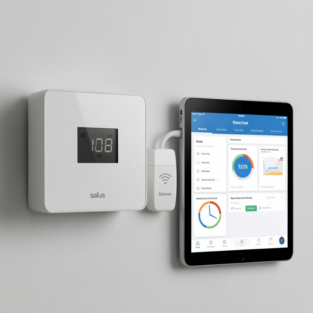 Salus iT600 RF termostat beli kvadratni sa WiFi adapterom i tablet aplikacijom za upravljanje višezonskim grejanjem